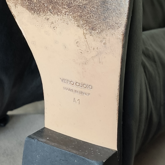 Vero Cuoio Italy Black Leather Knee-High Boots Women's Size US 10M/ Italy 41 - Picture 8 of 12